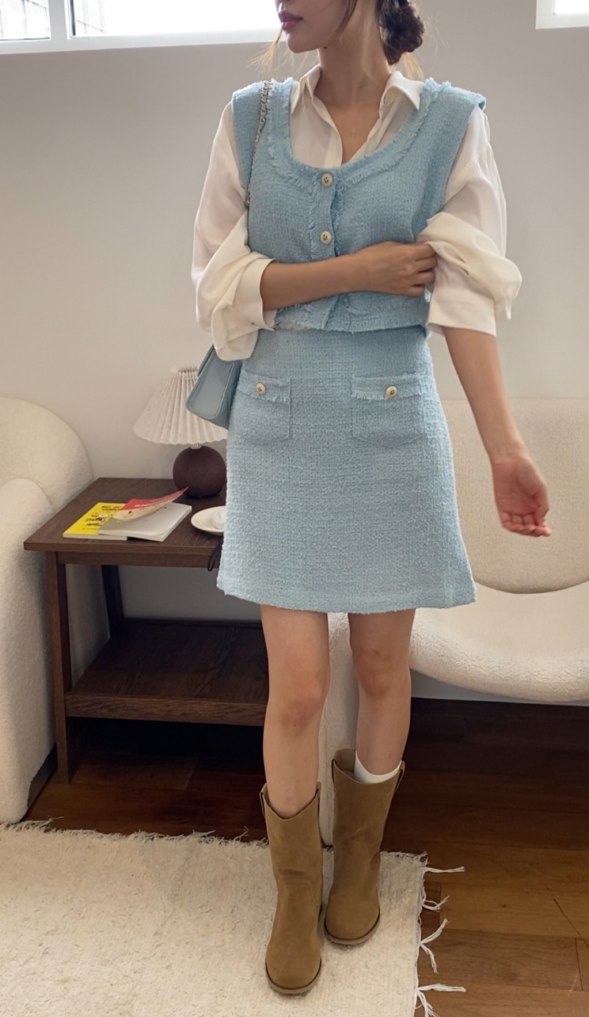 N BROWN韓國直郵東大門代購女裝新款休閑真品職業馬甲花呢N BROWN馬甲
